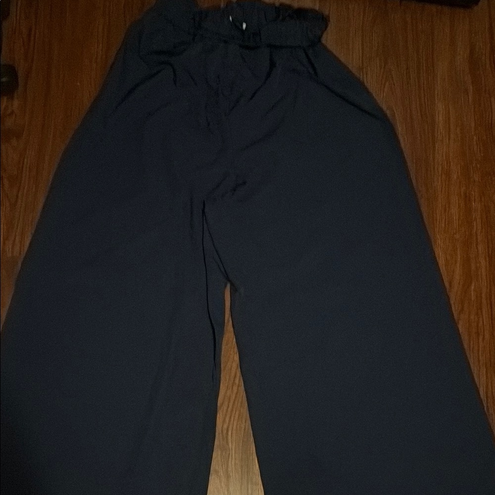 Navy Wide-Leg Pants